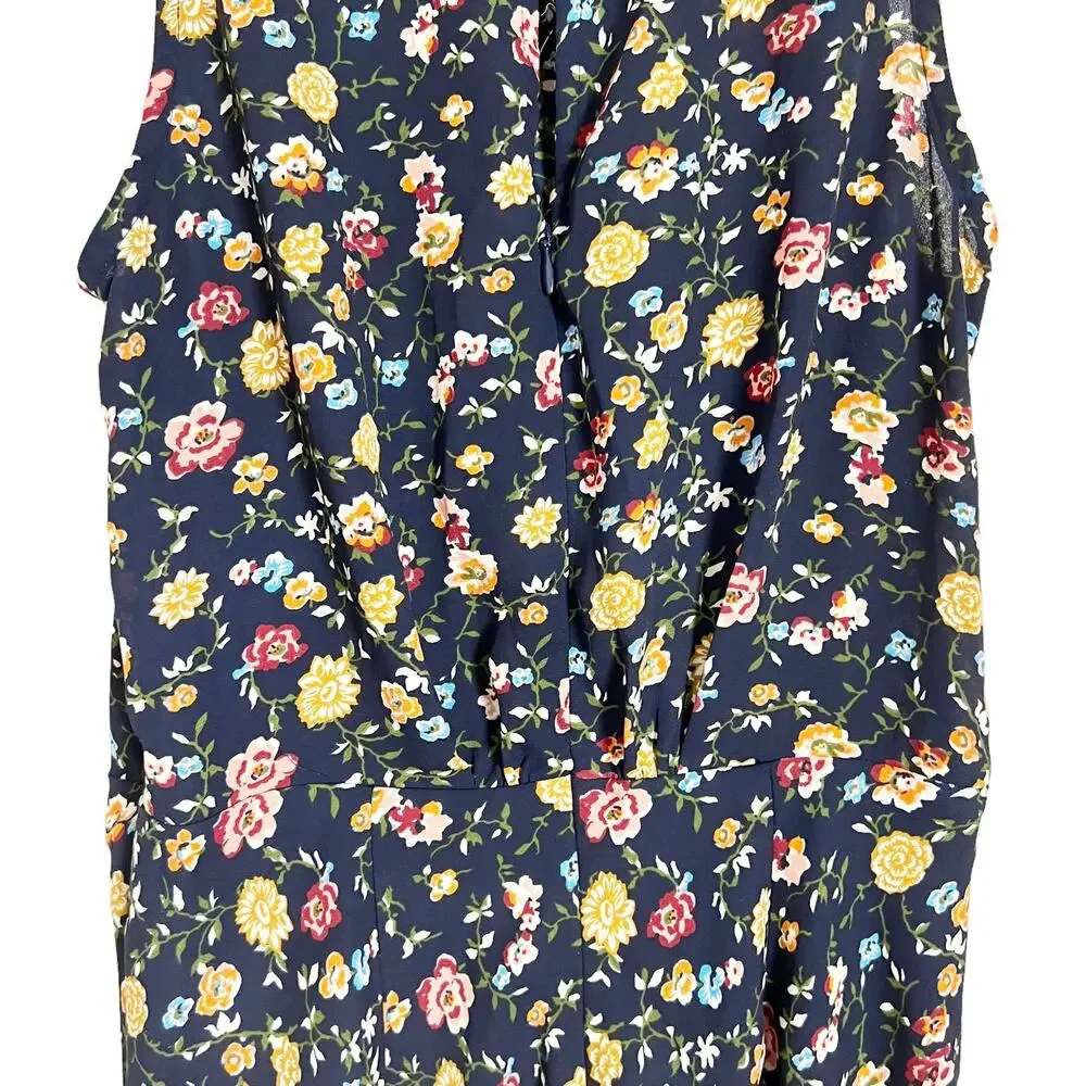 J.Crew Mercantile Black Floral Sleeveless Dress Size 4 - Picture 3 of 10